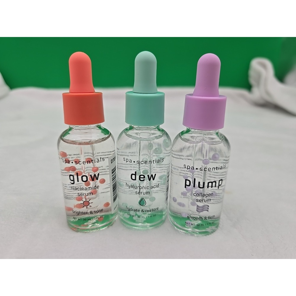 Spa Scentials‎ Facial Serums Set of 3 Glow Pump Dew